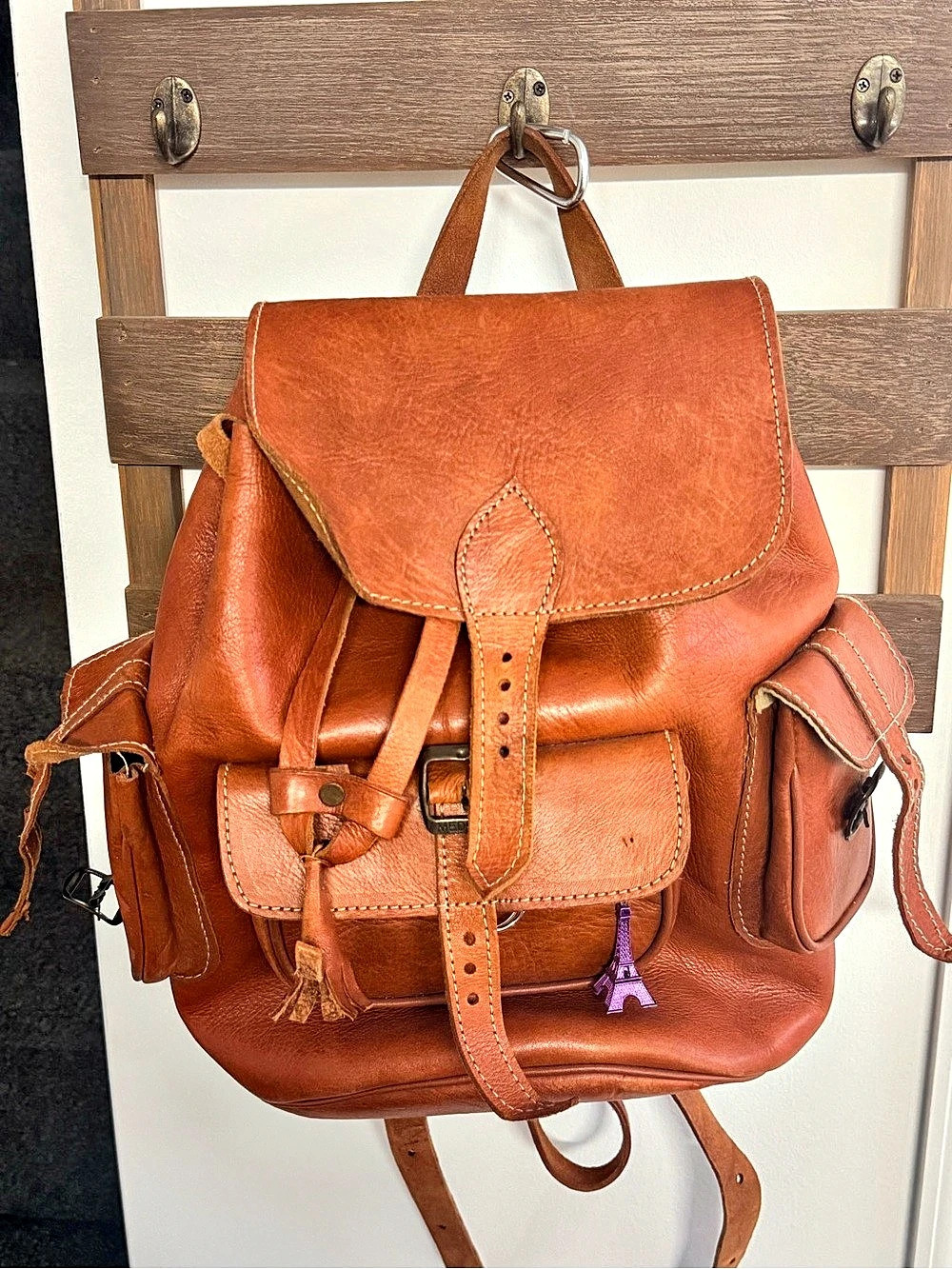 Leather-Style Backpack in Brown